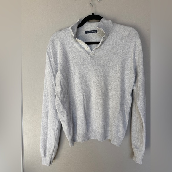 Brandy Melville Light Gray Collared Knit Sweater - Picture 2 of 3